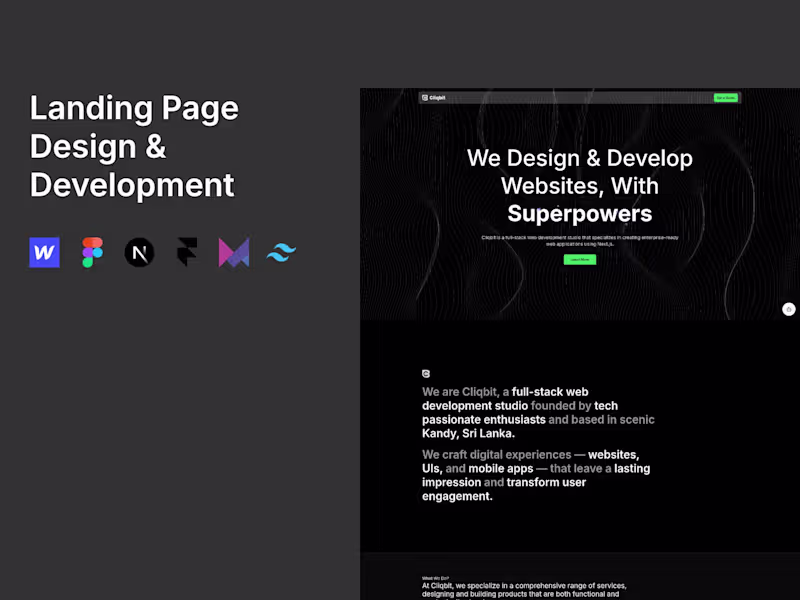 Cover image for Landing Page Design & Development
