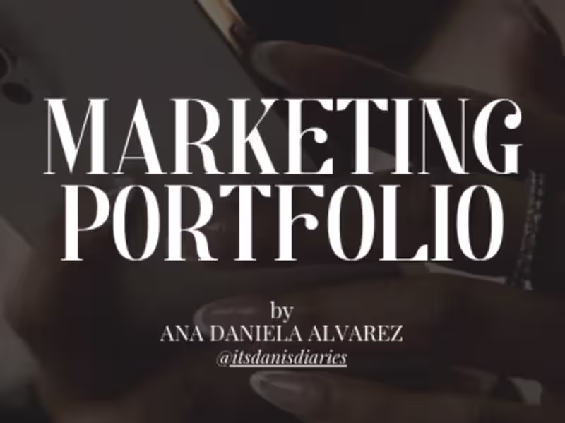 Cover image for Ana's Marketing Portfolio