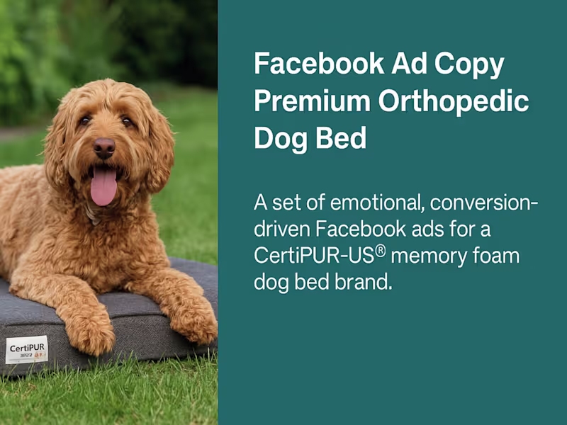 Cover image for Orthopedic Dog Bed – Facebook Ad Copy for Senior Pet Parents
