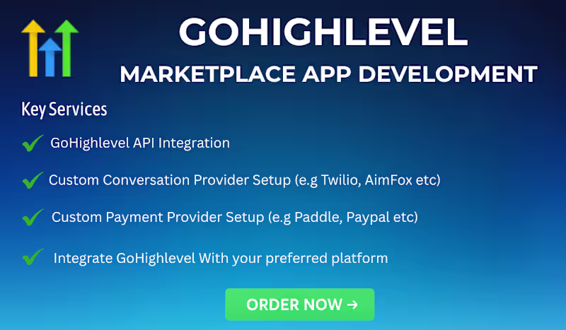 Cover image for Go Highlevel (GHL) Marketplace App Development & API Integration