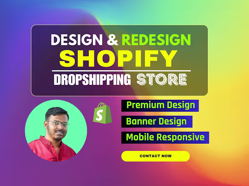 Cover image for I will build shopify website, design or redesign shopify store