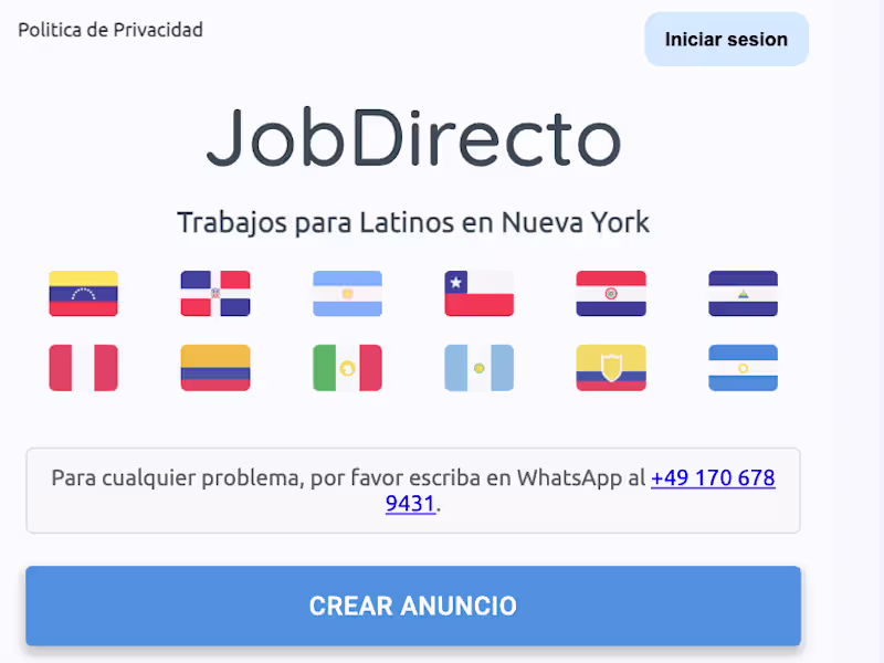 Cover image for Jobdirecto, a job portal for Hispanic immigrants in New York