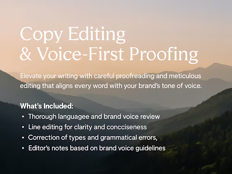 Cover image for Polished, On-Brand Copy Editing Package