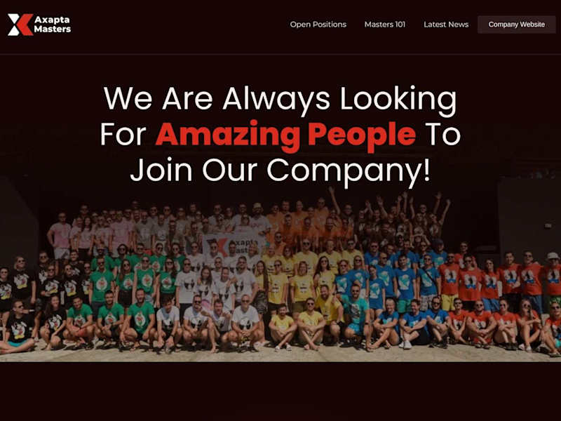 Cover image for Careers website for Axapta Masters