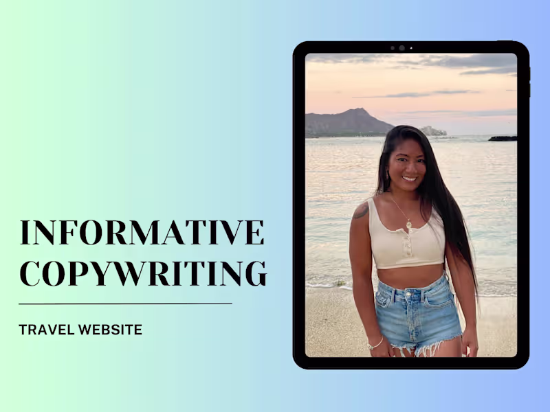 Cover image for Informative Copywriting for Travel Website 