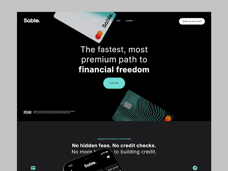 Cover image for Sable website on Behance
