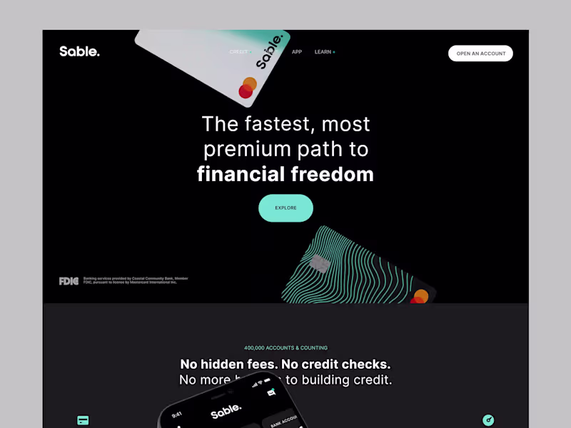 Cover image for Sable website on Behance