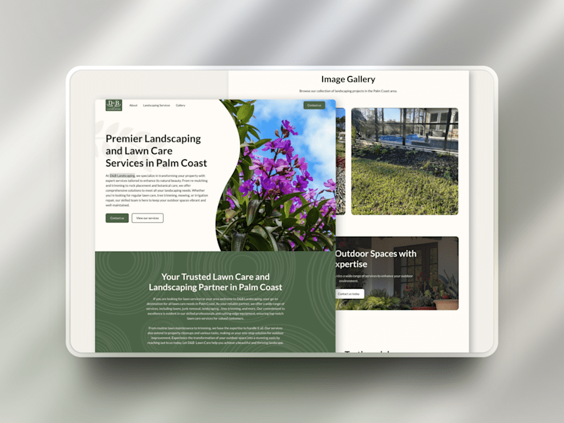 Cover image for D&B Landscaping Website Design