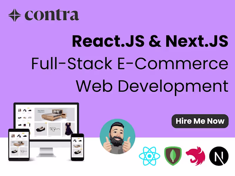 Cover image for Full-Stack E-Commerce - Web Development With React & Next.JS