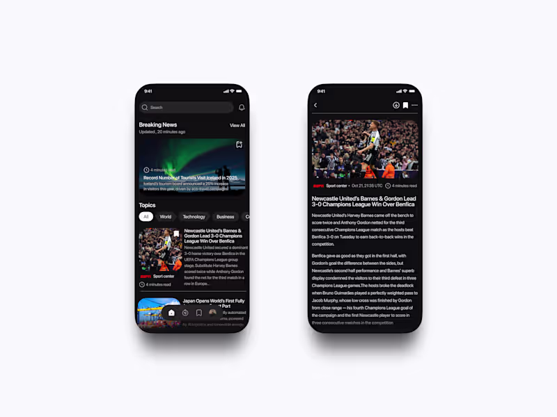 Cover image for A clean news experience built for fast, interruption free re...