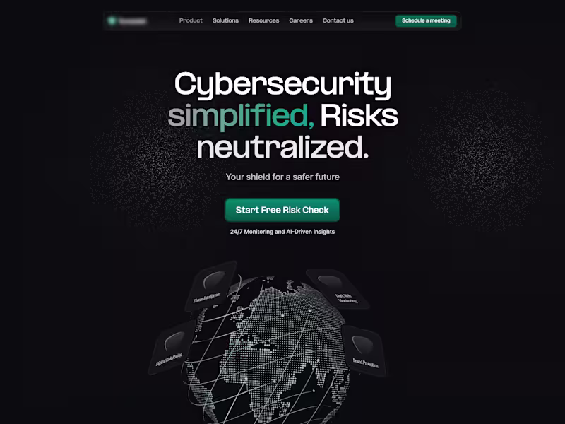 Cover image for Cybersecurity Landing Page Concept