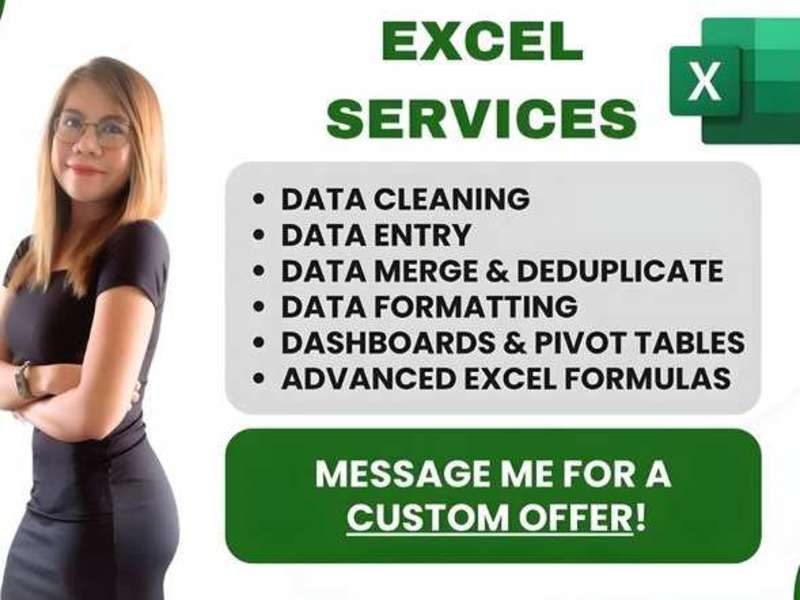 Cover image for Excel Data Entry, Power BI Dashboard & Spreadsheet Management