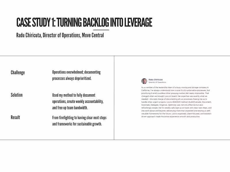 Cover image for Turning Backlog into Leverage for Move Central