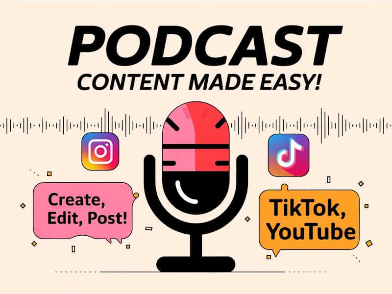 Cover image for Podcast Social media Content + Video Editing