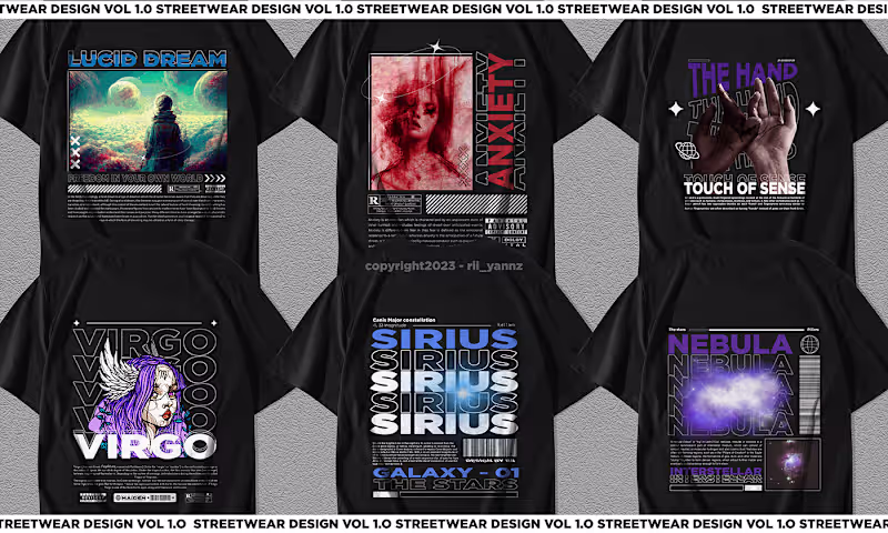 Cover image for Streetwear T-shirt Design Collection