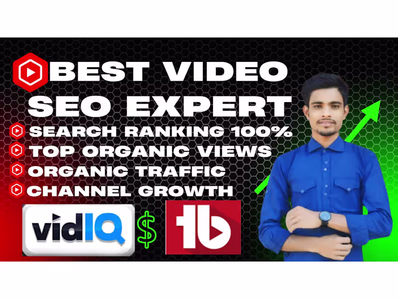 Cover image for I will be your youtube video SEO expert and channel growth