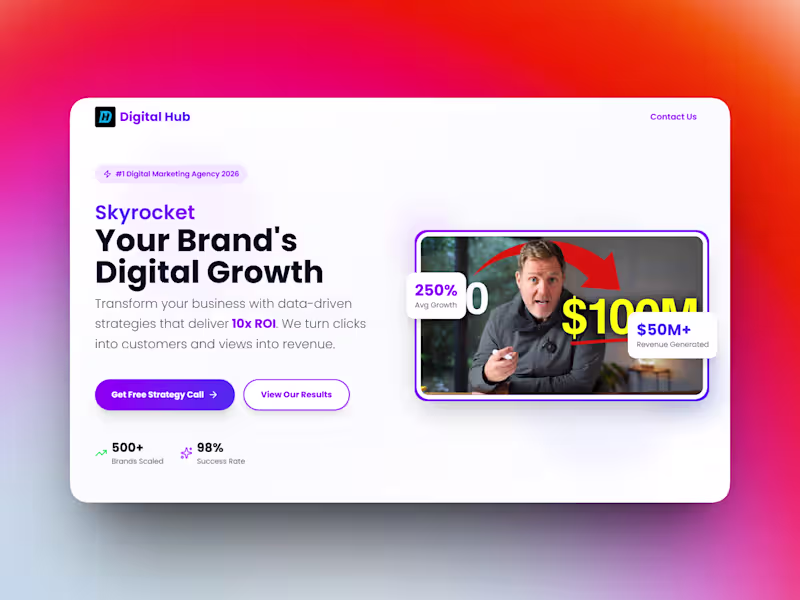 Cover image for Marketing Agency Hero Design Rate this design