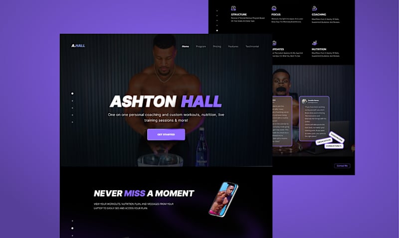 Cover image for AhsonHall Landing Page Figma Sites and UI/UX Design