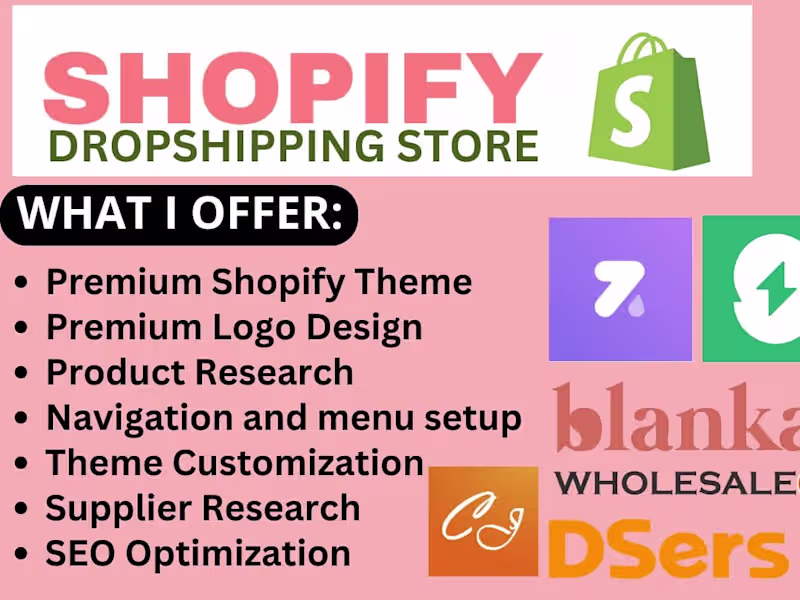 Cover image for I will setup shopify dropshipping store using autods temu blanka