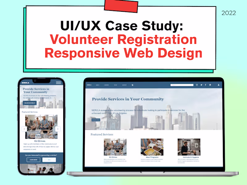 Cover image for UI/UX Case Study Volunteer Registration Web Design