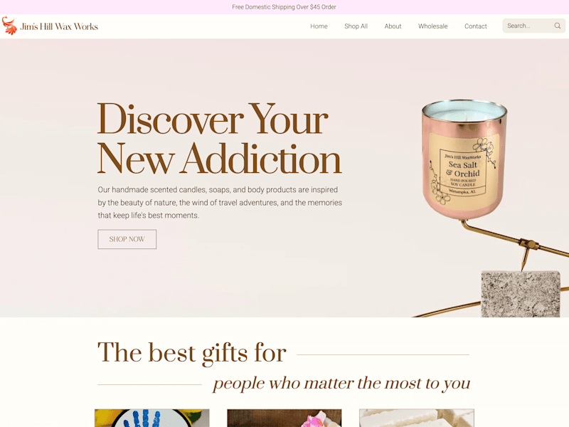 Cover image for Jim’s Hill Wax Works | Handmade scented candles, soaps, and bod…