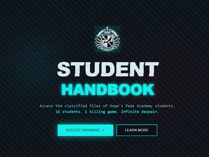 Cover image for Student Handbook | Danganronpa Character Database