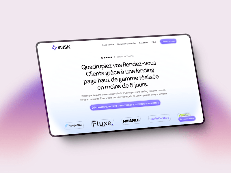 Cover image for Wisk : Website Design & Framer Development