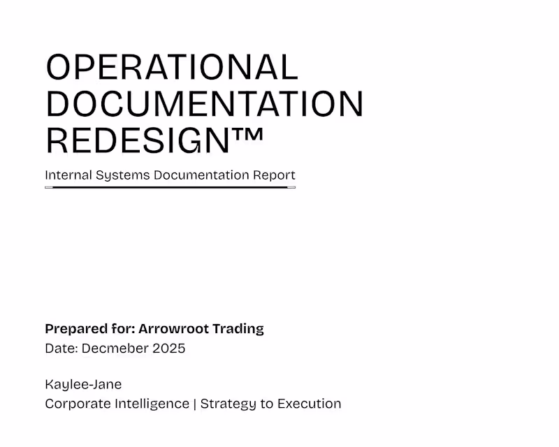 Cover image for Operational Documentation Redesign