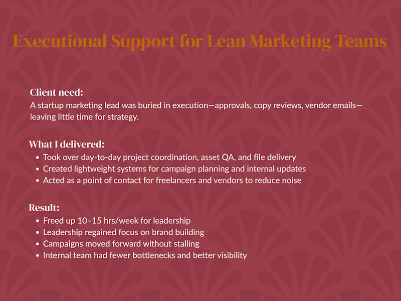 Cover image for Executional Support for Lean Marketing Teams