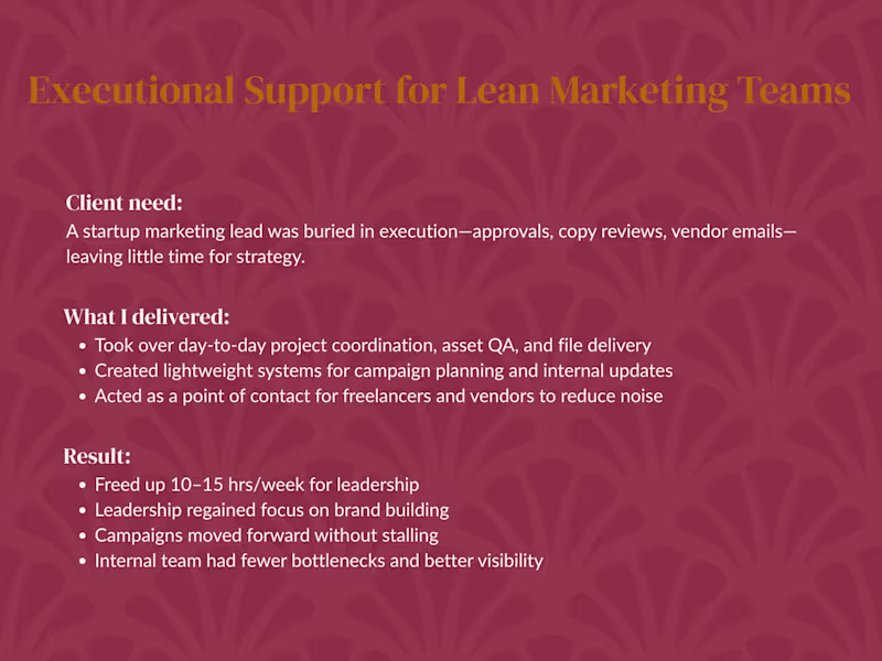 Cover image for Executional Support for Lean Marketing Teams