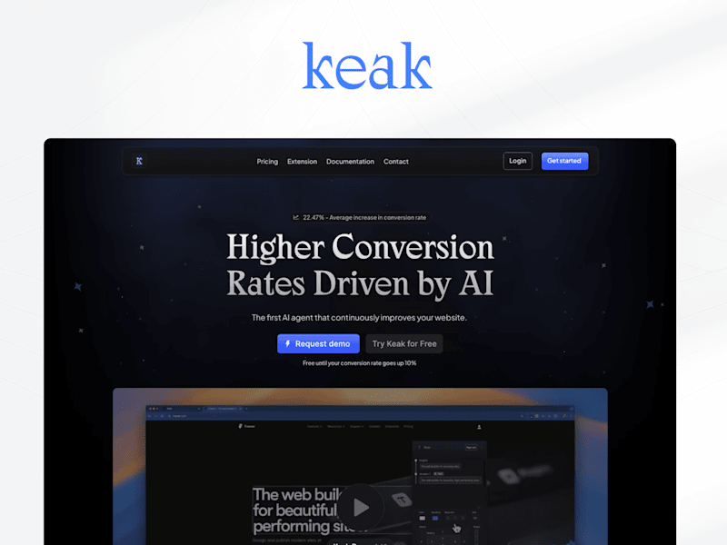 Cover image for Keak · Landing page des & dev in Framer