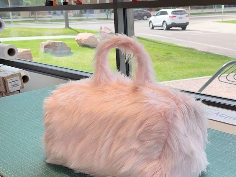 Cover image for PINK FAUX FUR DUFFLE BAG PROCESS