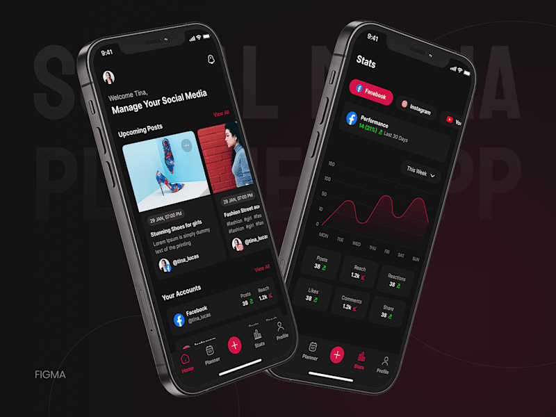 Cover image for Social Media Planner App Design :: Behance