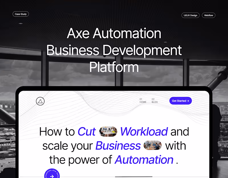 Cover image for Axe Automation — UI/UX Design & Webflow Development