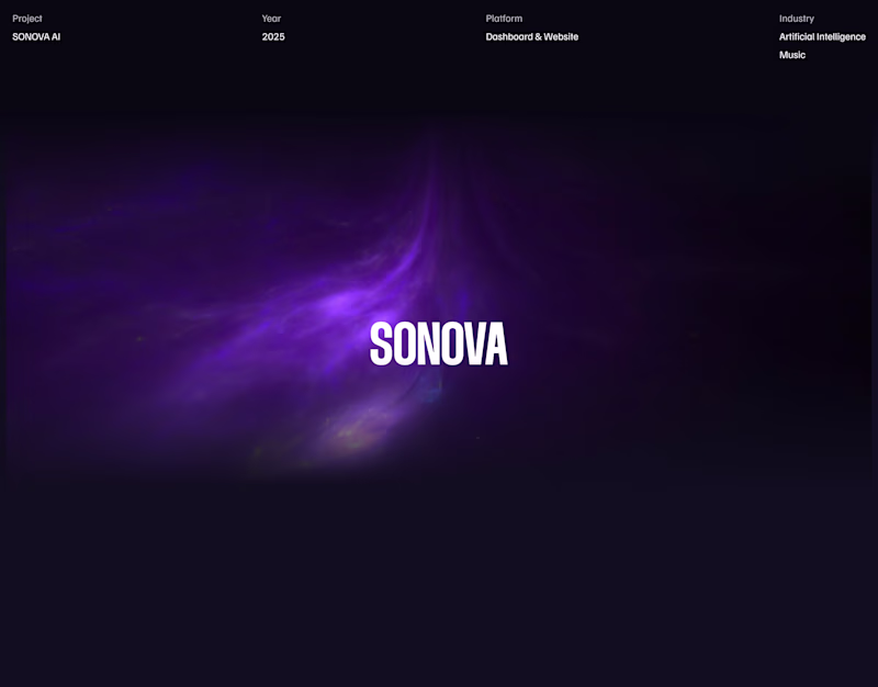 Cover image for Sonova - Saas and UI/UX for AI music
