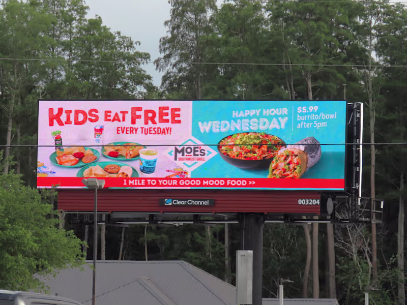 Cover image for Moe’s OOH Foot Traffic Campaign – Jacksonville & Tampa