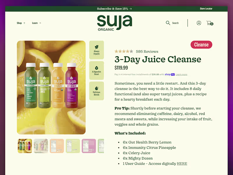 Cover image for Suja Website Development & Rebuild Launch