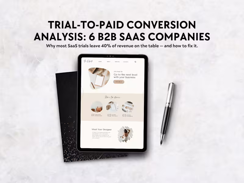Cover image for Trial-to-Paid Conversion Analysis: 6 B2B SaaS Companies