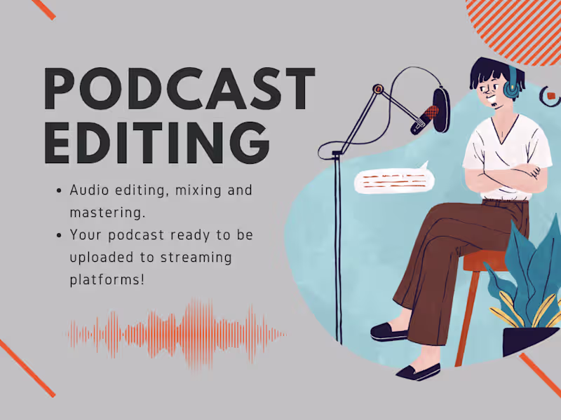 Cover image for Professional podcast editing, mastered to streaming platforms