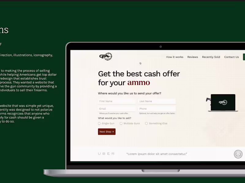 Cover image for Cash for Arms Website