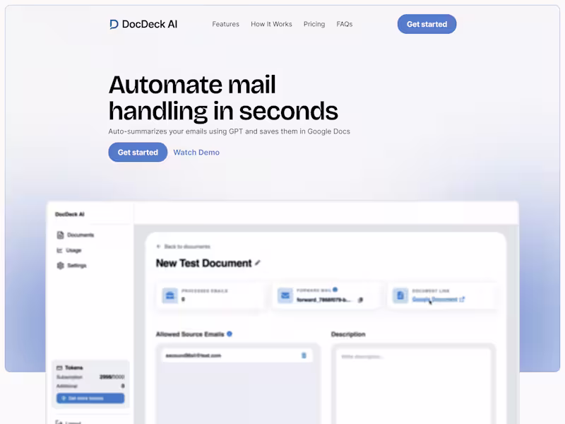Cover image for DocDeck AI Landing Page Redesign