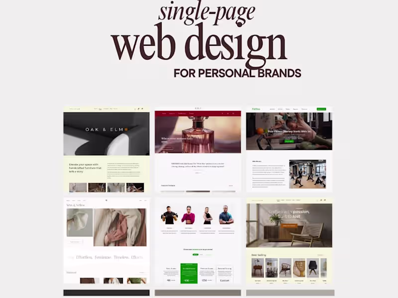 Cover image for Custom Single Page Websites for Personal Brands