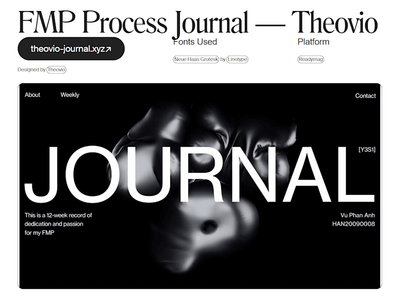 Cover image for FMP Process Journal — Theovio - Internet Gems: Website Inspirat…