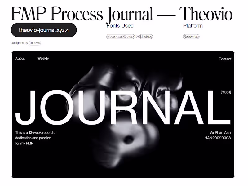 Cover image for FMP Process Journal — Theovio - Internet Gems: Website Inspirat…