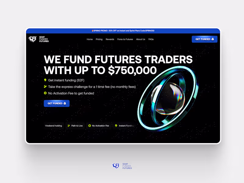 Cover image for GoatFundedFutures Website Redesign