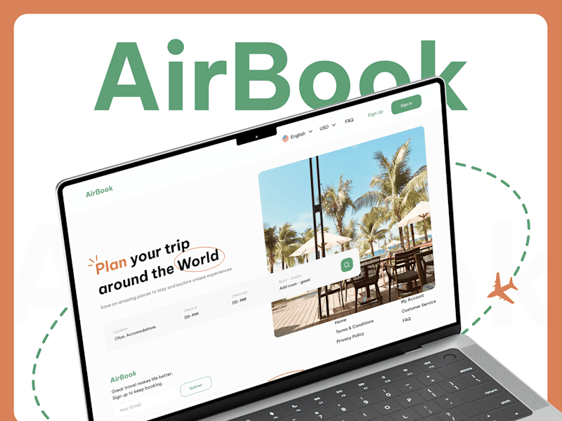 Cover image for AirBook - Booking Website Design UX & UI 