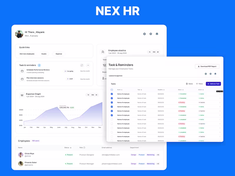 Cover image for NEX HR || Human Resource Management System || UX/UI Case study