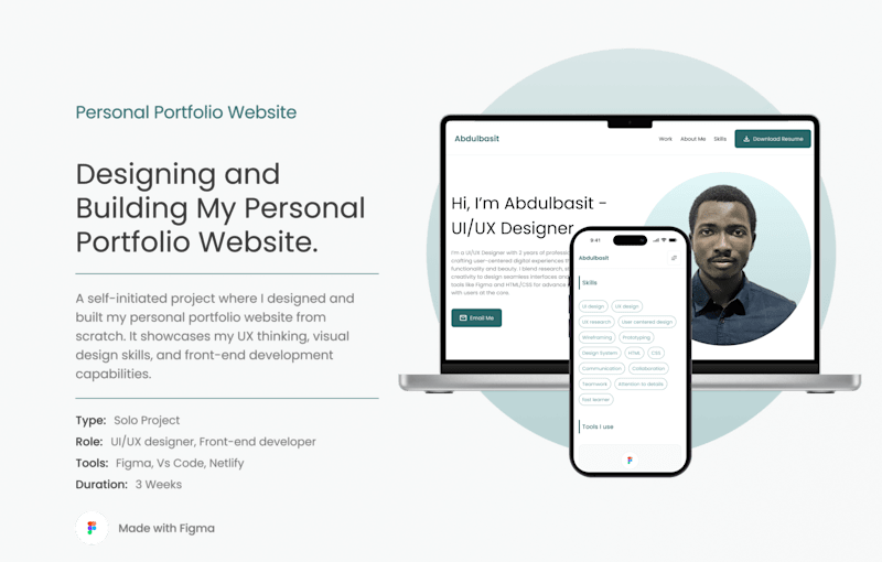 Cover image for Personal Portfolio Website – UX-Focused Design & Build