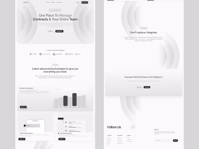 Cover image for Landing Page Design for SaaS Contract Management