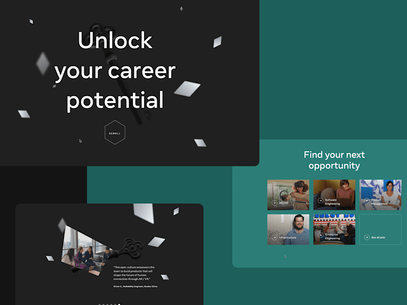 Cover image for A Visually Rich AR/VR Careers Page for a Social Media Company